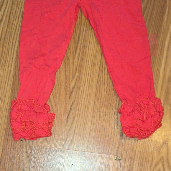 Red Ruffle Leggings - Picture 4 of 4